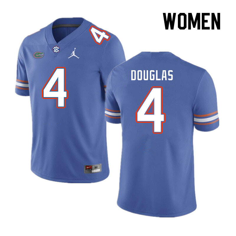 Women #4 Caleb Douglas Florida Gators College Football Jerseys Stitched Sale-Royal - Click Image to Close